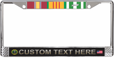 Custom U.S. Army Vietnam Ribbon Frame 3-Ribbon Stack License Plate Frame